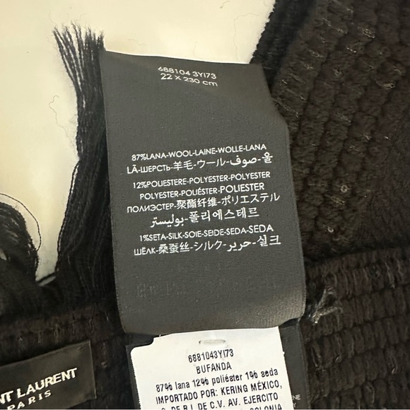 SAINT LAURENT
Logo Sequin Wool-Silk Scarf - Picture 7 of 10